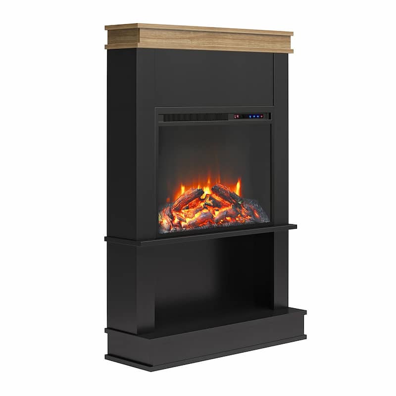 Ameriwood Home Melwood Electric Fireplace with Mantel & Open Shelf