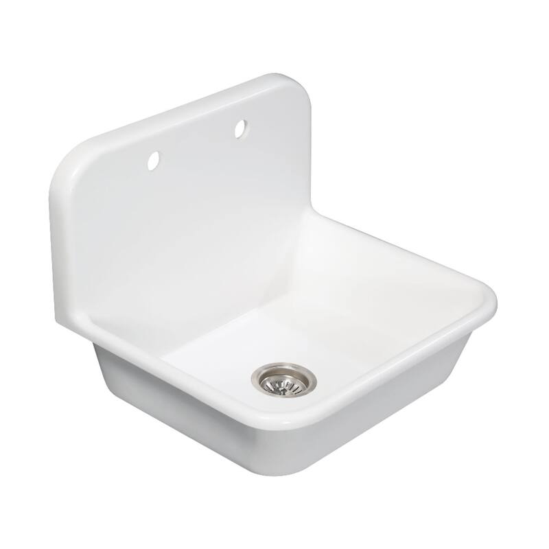 Kingston Brass Arcticstone 24" Drop In Single Basin Stone Composite - Matte White