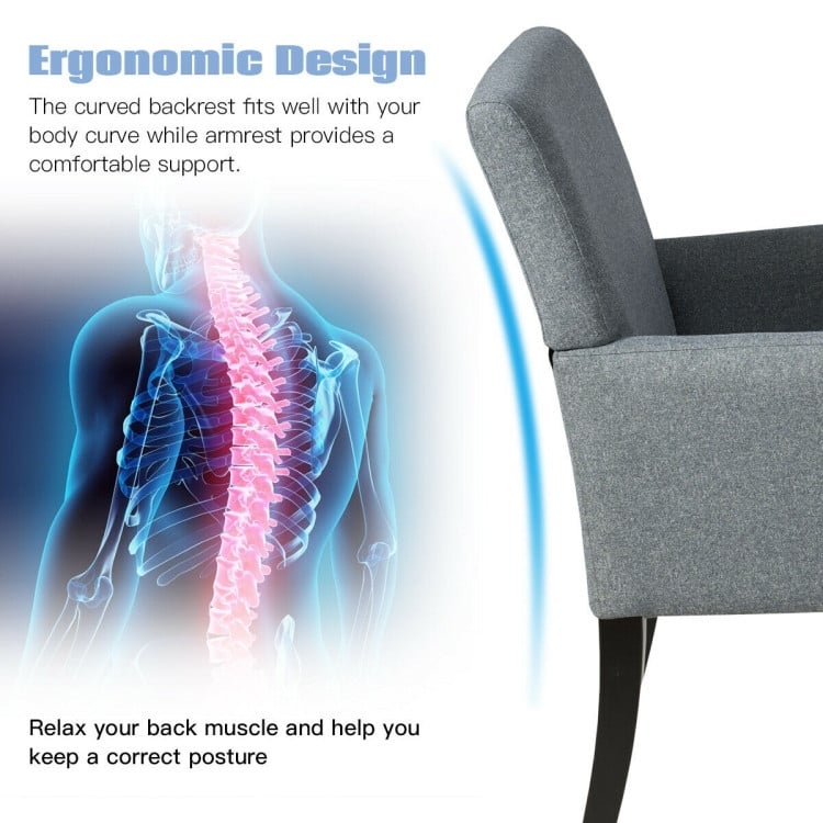 Executive Guest Chair Reception Waiting Room Arm Chair - 27.5" x 23" x 35.5" (L x W x H)