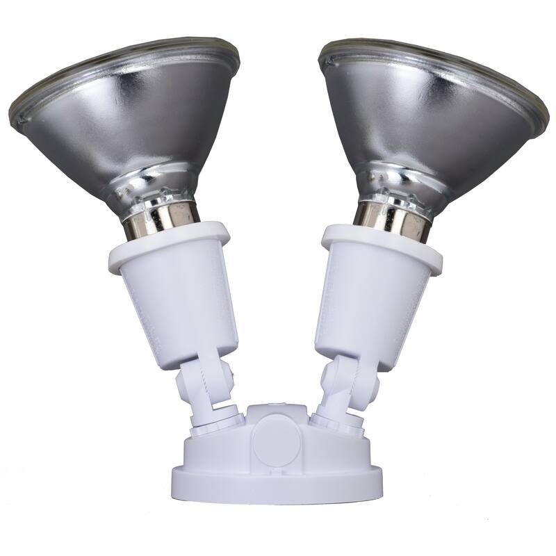 2 Light Outdoor Security Flood Light with Adjustable Heads - Switch Controlled