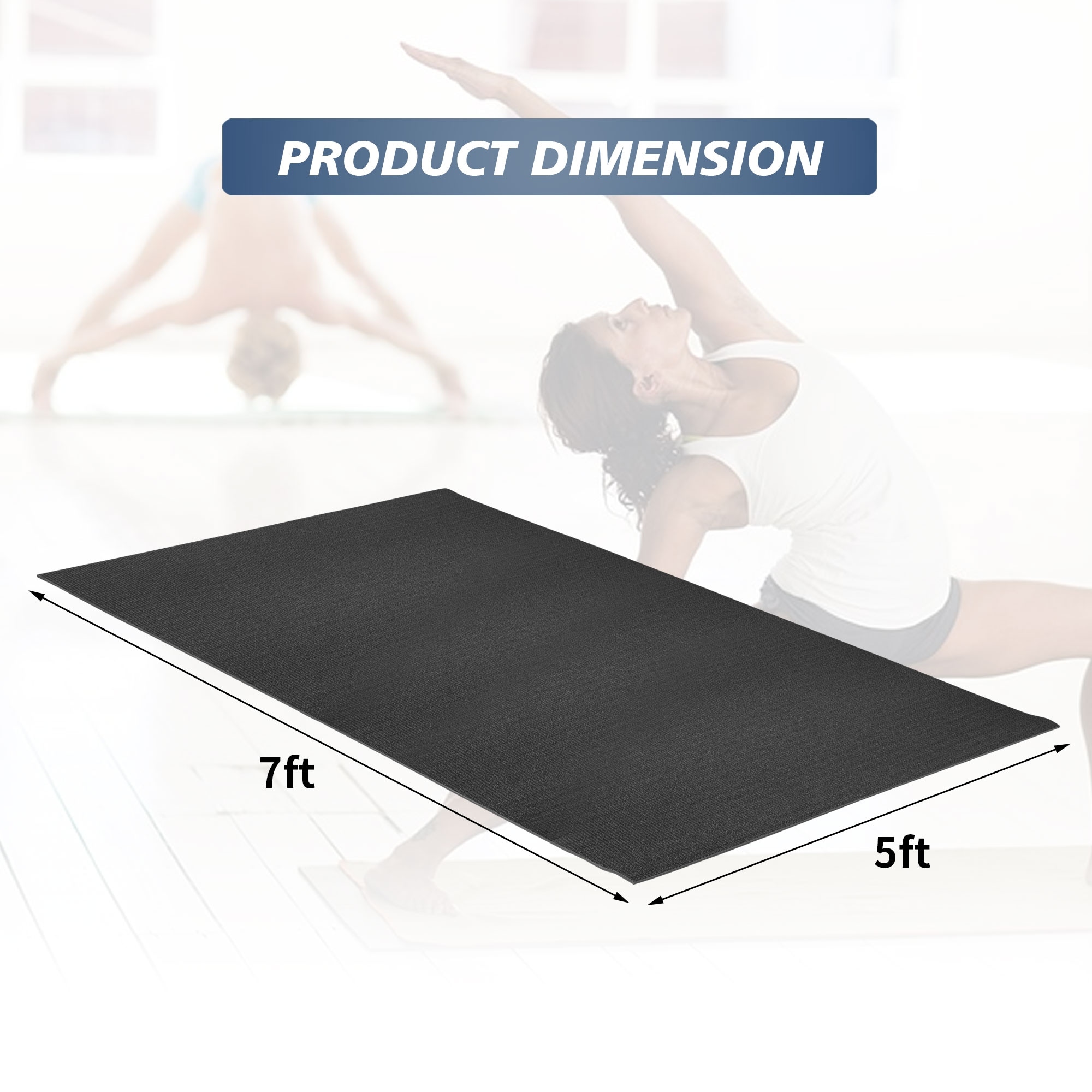 Ainfox Extra Large Exercise Yoga Mat 8ft x5ft x7mm 7ftx5ftx7mm For Home Gym