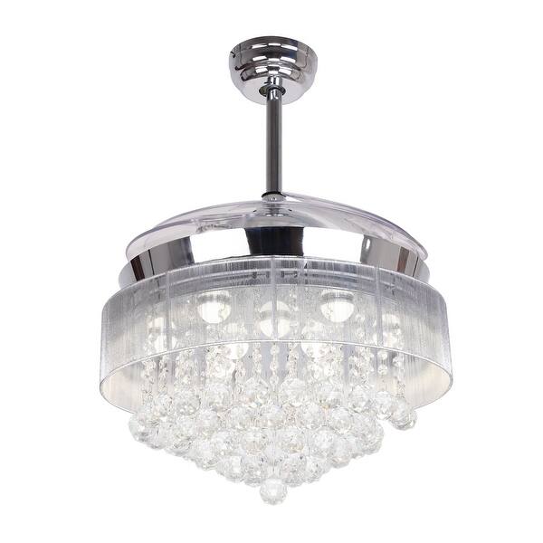 Shop Modern 46 Inch Foldable 4 Blades Led Ceiling Fans Crystal