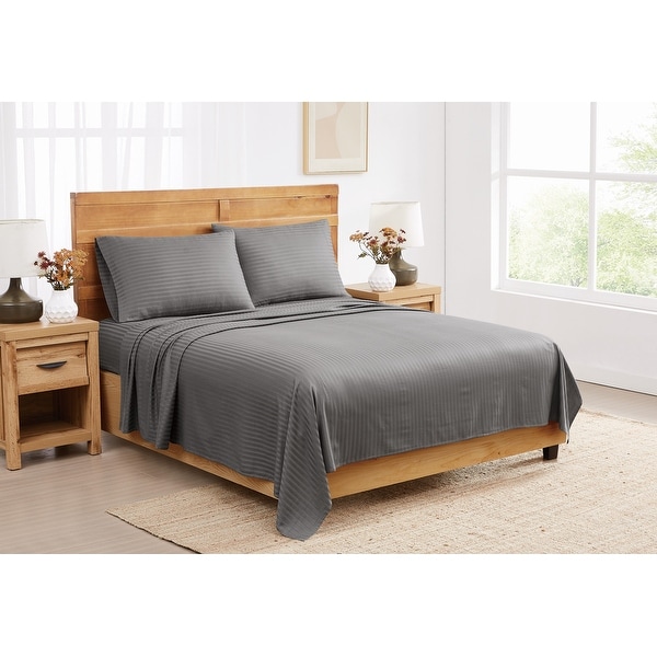Royal Velvet Signature Dobby Stripe Sheet Set - On Sale - Bed Bath