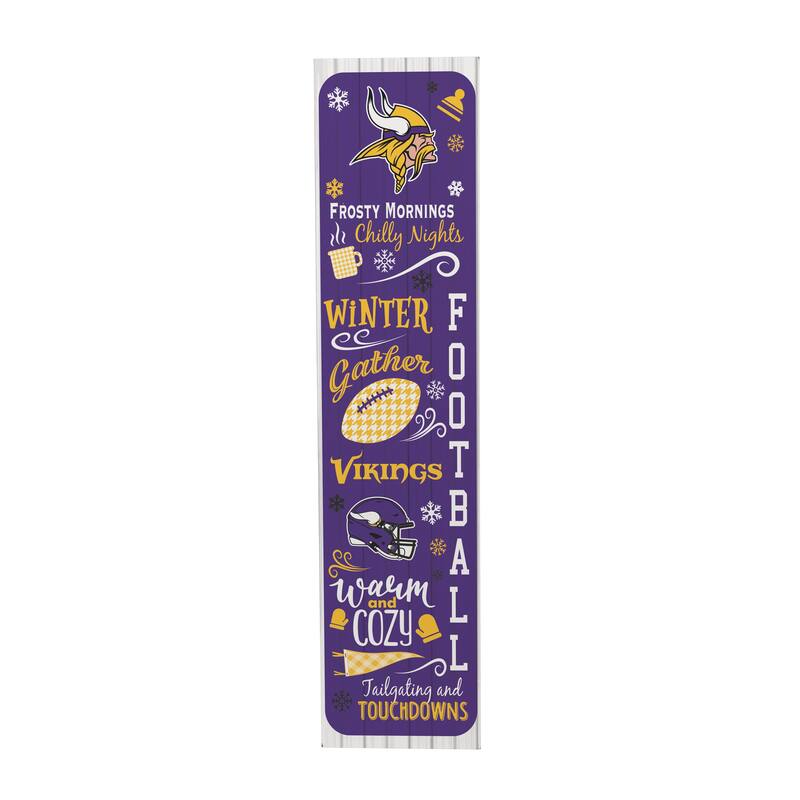 47" Double Sided Seasonal Porch Leaner, Minnesota Vikings - 47" x 11.25"