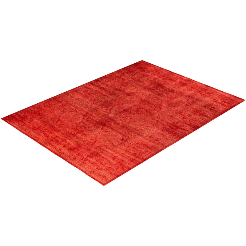 Contemporary Overdyed Wool Hand Knotted Area Rug - 6' 1" x 8' 2"