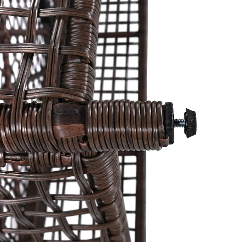 PE Rattan Adjustable Lounge Chair Set of 2,5 Waterproof Cushions,Brown