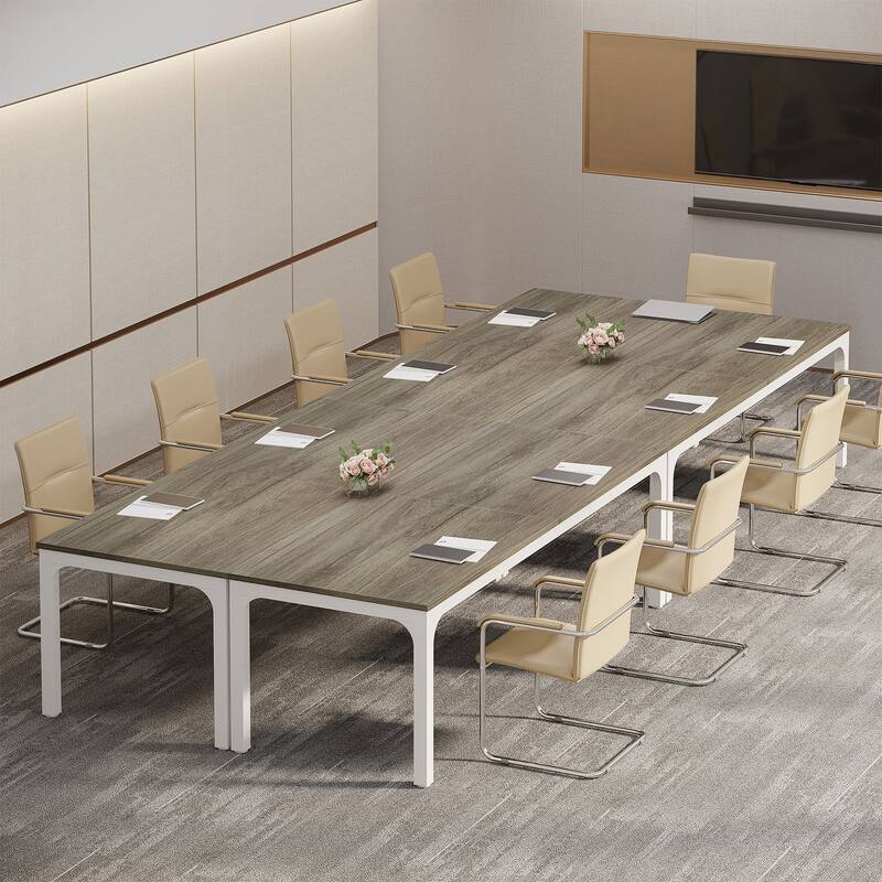 Rectangle 13FT Large Conference Table Set of 2, 78.74-Inch Meeting Seminar Table, Long Business Table
