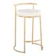 Option White Faux Leather/Gold Metal