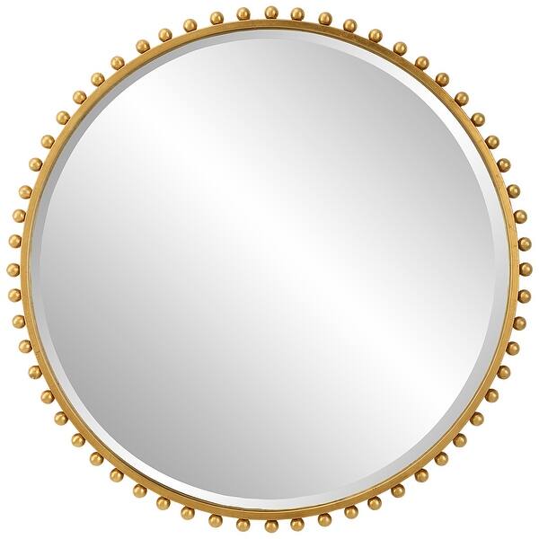 slide 2 of 14, Uttermost Taza Round Mirror Gold