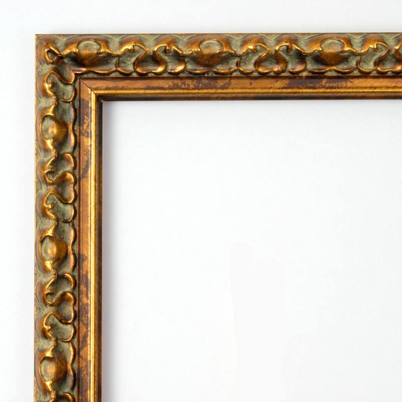 Antique Bronze Wood Framed Natural Corkboard Bulletin Board