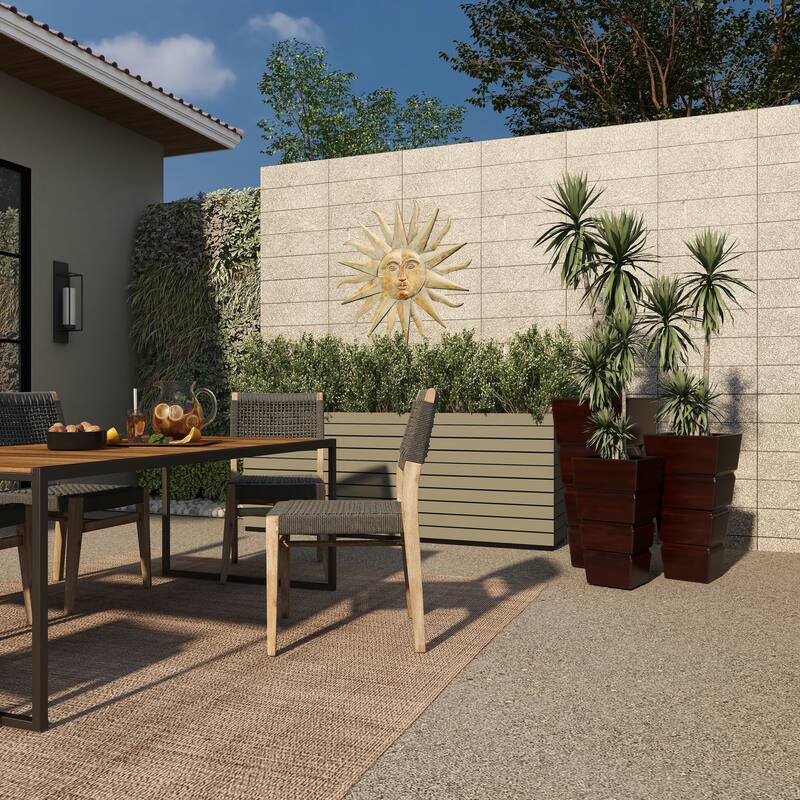 Brown Metal Light Weight Indoor Outdoor Planter with Tapered Base and Fluted Design (Set of 3)