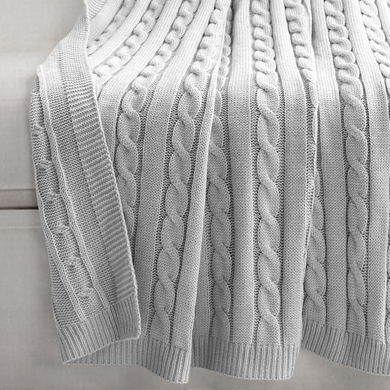 Lush Decor Cable Soft Knitted All-Season Throw
