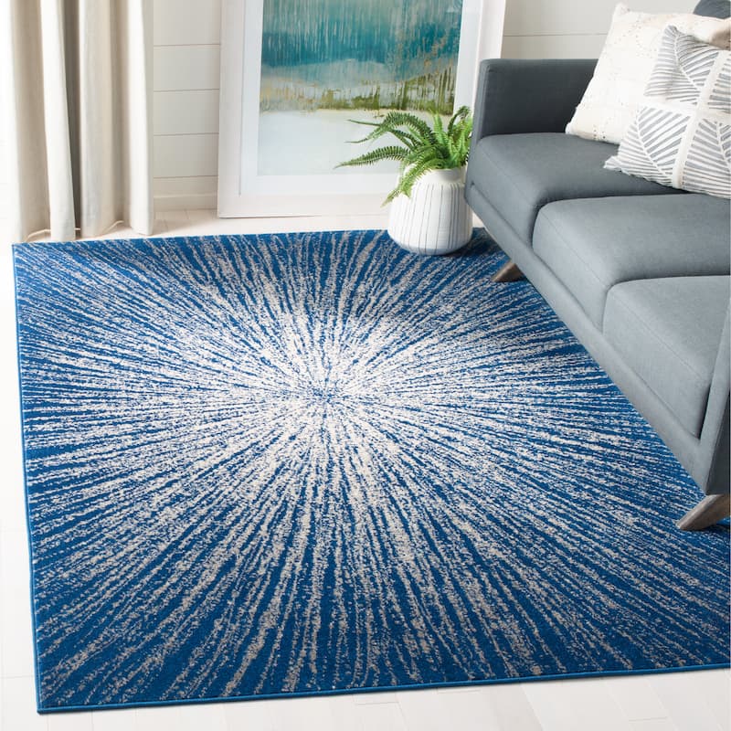 SAFAVIEH Evoke Juli Abstract Boho Burst Rug - 4' x 6' - Navy/Ivory