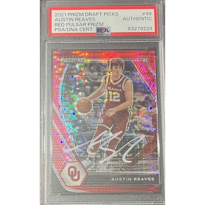 Austin Reaves 2021 Panini Prizm Red Pulsar Signed Rookie Card #49 Auto PSA 79229 - 8'6" x 11'6"