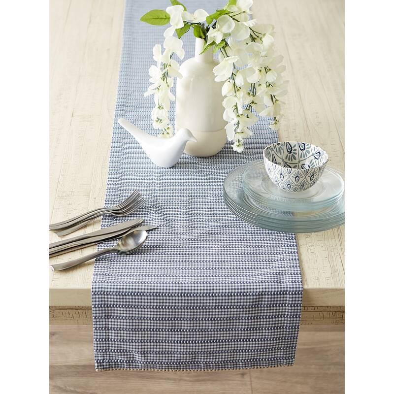 DII Pumpkin Spice Farmhouse Gingham Table Runner