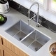preview thumbnail 2 of 4, Karran 30" Undermount 16-Gauge Stainless Steel 50/50 Double Bowl Kitchen Sink Kit