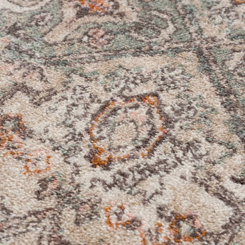 Hauteloom Bolinas Living Room, Bedroom Area Rug - Brick Red, Camel, Charcoal - 5'2" x 7'