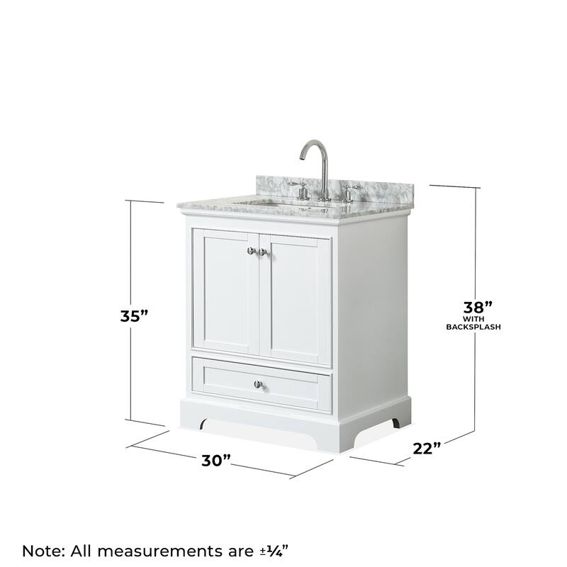 Wyndham Collection Deborah 30" Free Standing Single Vanity Set with