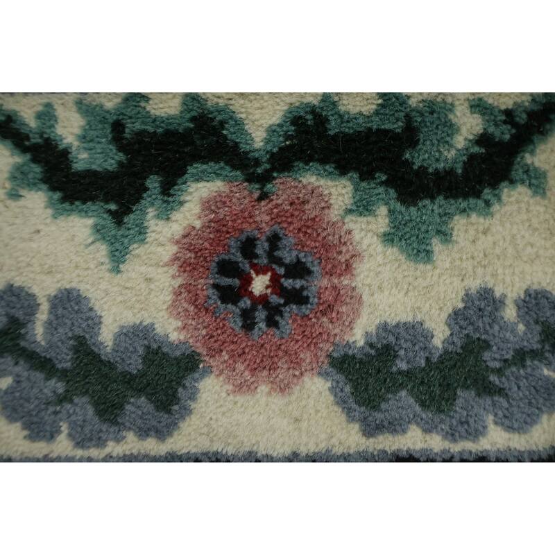 Hand Knotted Oriental 100% Wool Carpet Traditional All-Over Black Agra Area Rug - 6' 1'' X 4' 2''