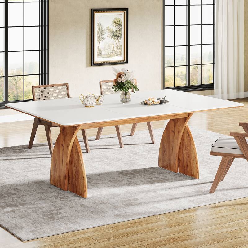70.8'' Modern Farmhouse Dining Table Kitchen Table with Thickened Top