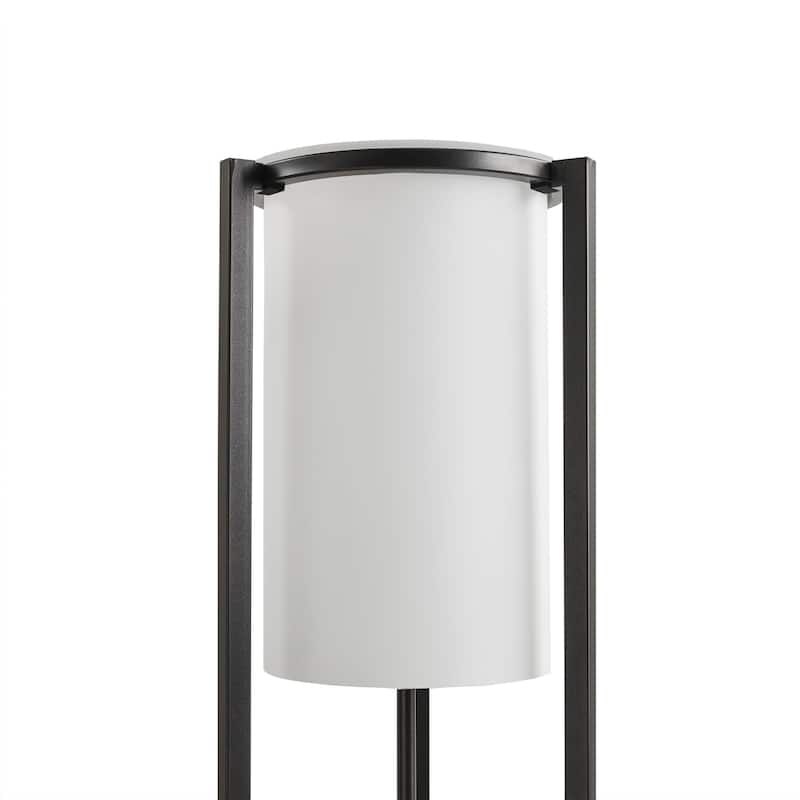 Martha Stewart Charlton Metal Floor Lamp with Glass Cylinder Shade - Dia.11" x 63"H