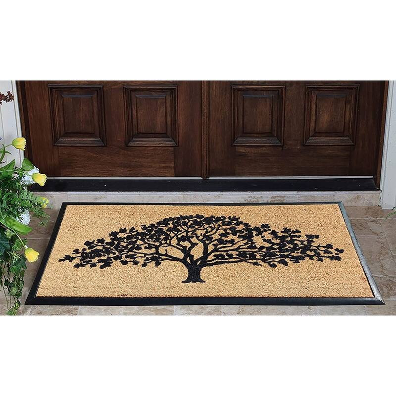 A1HC Natural Coir & Rubber Hand Flocked Large Door Mat