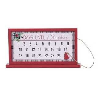 Multicolor Traditional Plaid Advent Calendar Wooden Christmas Decor