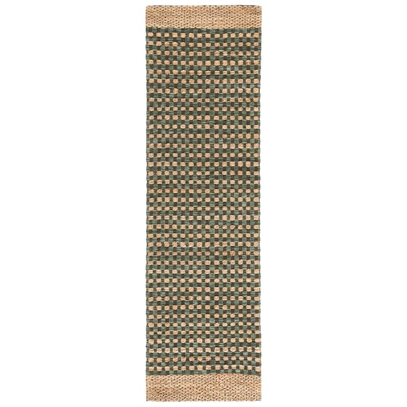 Martha Stewart by SAFAVIEH Handmade Enne Jute Rug - 2'3" x 8' Runner - Natural/Green