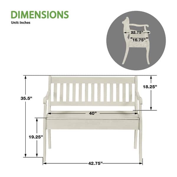 dimension image slide 3 of 6, Wakefield Storage Bench