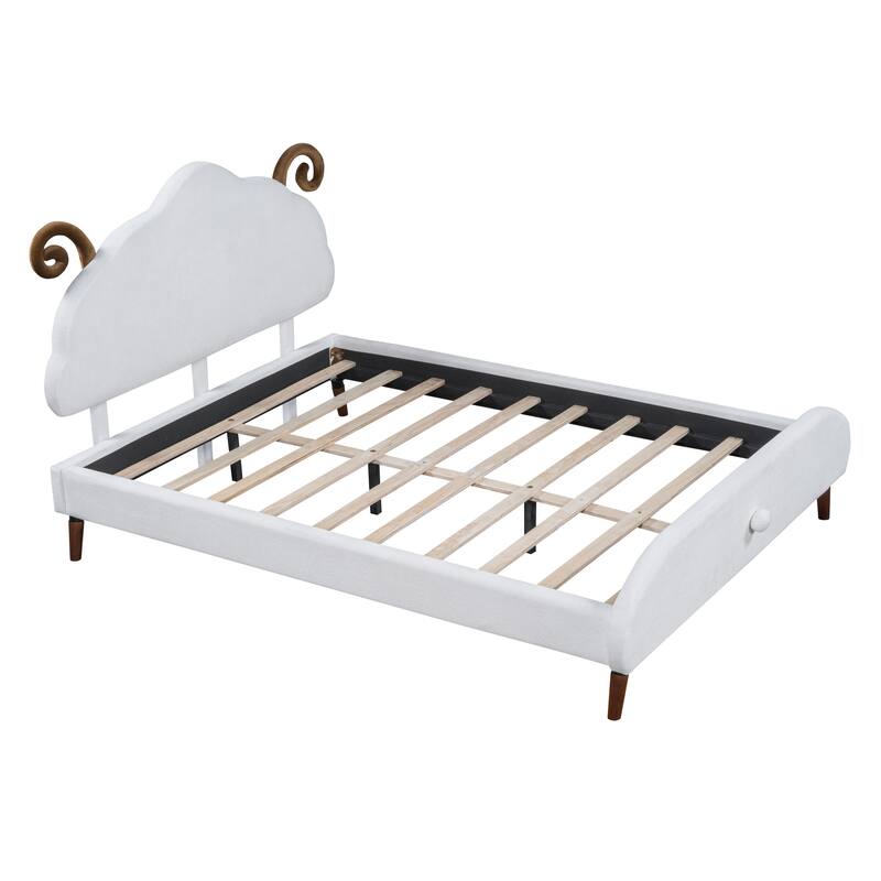 Platform Bed with Sheep-Shaped Headboard