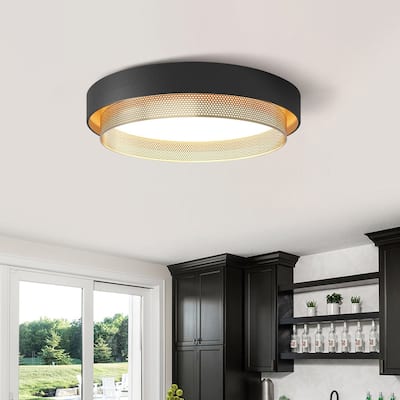 Modern Round Tiered Mesh Design LED Flush Mount Bedroom Ceiling Light