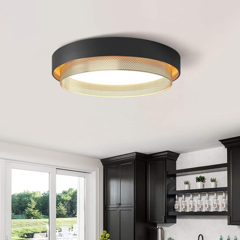 Modern Round Tiered Mesh Design LED Flush Mount Bedroom Ceiling Light