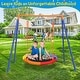 preview thumbnail 8 of 7, Saucer Swing with Stand for Kids Outdoor 440lbs Swing Set Heavy-Duty - 40 in