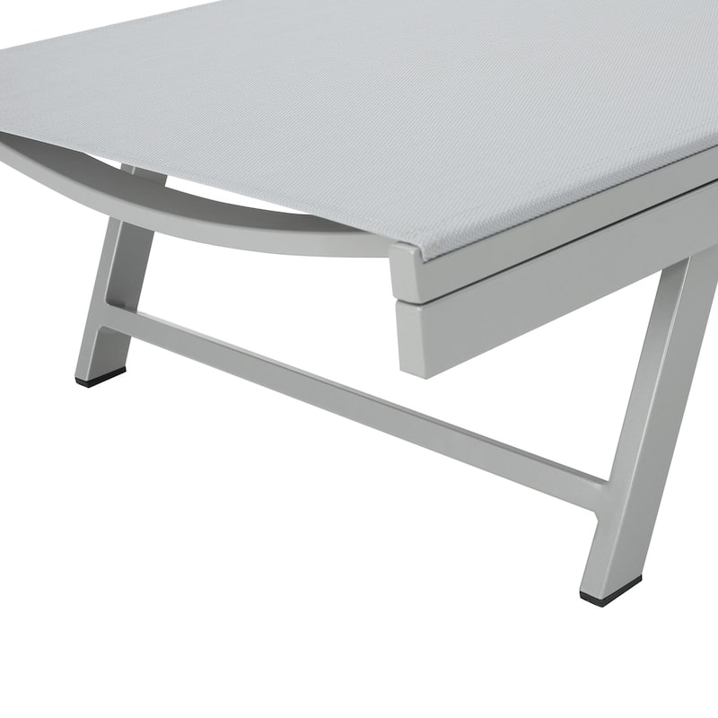 Outdoor aluminum frame mesh chaise lounge chair