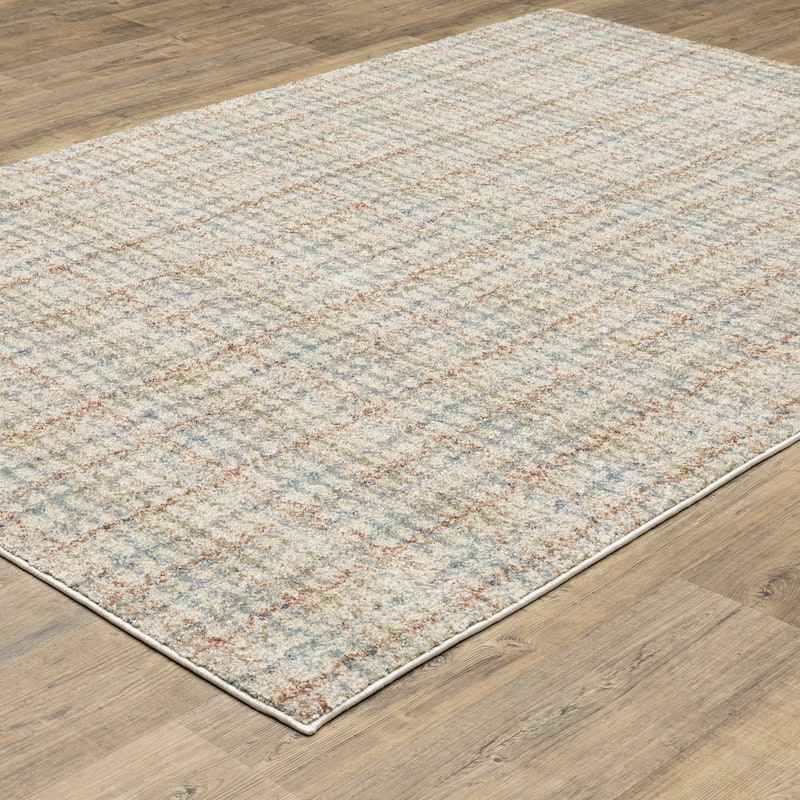 ROW Gemma Distressed Plaid Area Rug