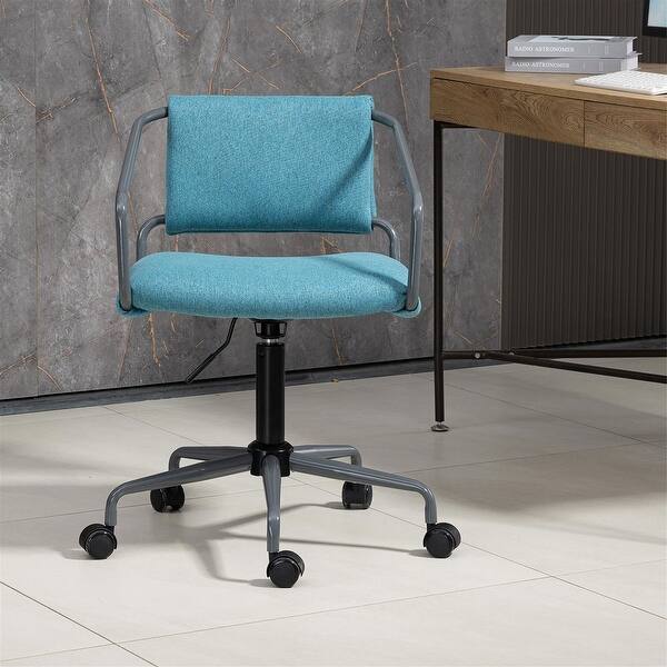 Padded Adjustable Rolling Home Office Mid-Back Upholstery Chair