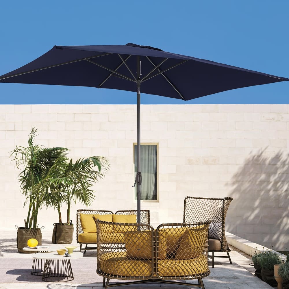 LIVOOSUN 6x9Ft Patio Market Umbrella Weather-Resistant Table Umbrella