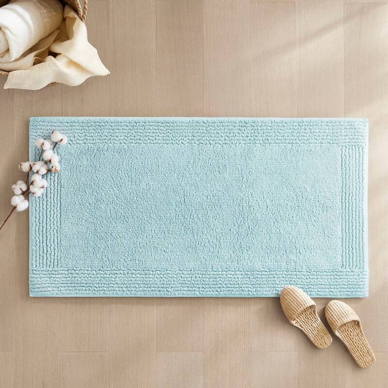 1 PCS 20x30" Cotton Tufted 3000 GSM Reversible Bath Rug Charcoal