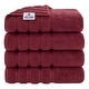 preview thumbnail 46 of 148, American Soft Linen 100% Cotton Turkish Bath Towels Large, 4 Pack Luxury Hotel Spa Quality Turkish Bath Towels Bathroom Sets Bordeaux Red