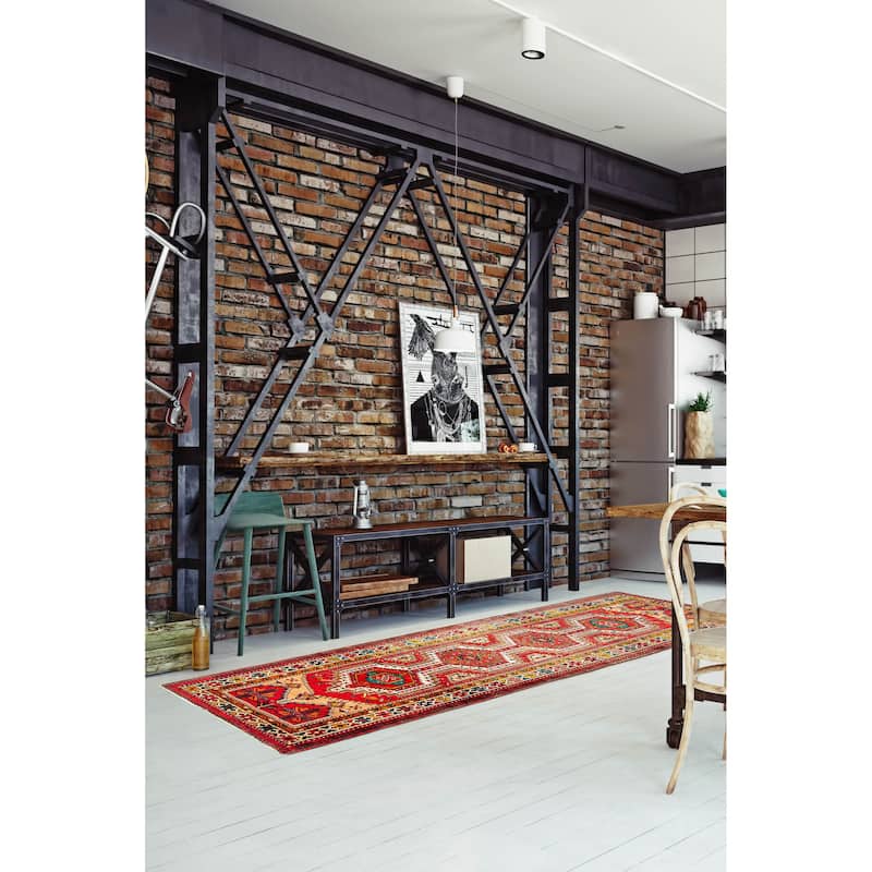 ECARPETGALLERY Hand-knotted Konya Anatolian Red Wool Rug - 3'10 x 11'6