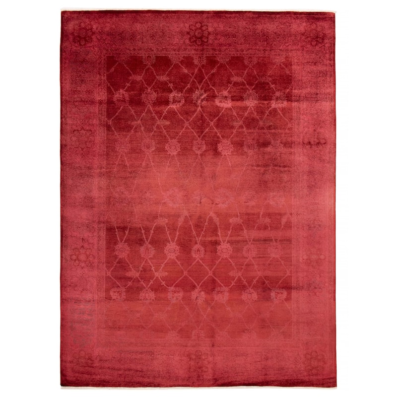 ECARPETGALLERY Hand-knotted Vibrance Dark Red Wool Rug - 9'1 x 12'3 - Dark Red - 9'1 x 12'3