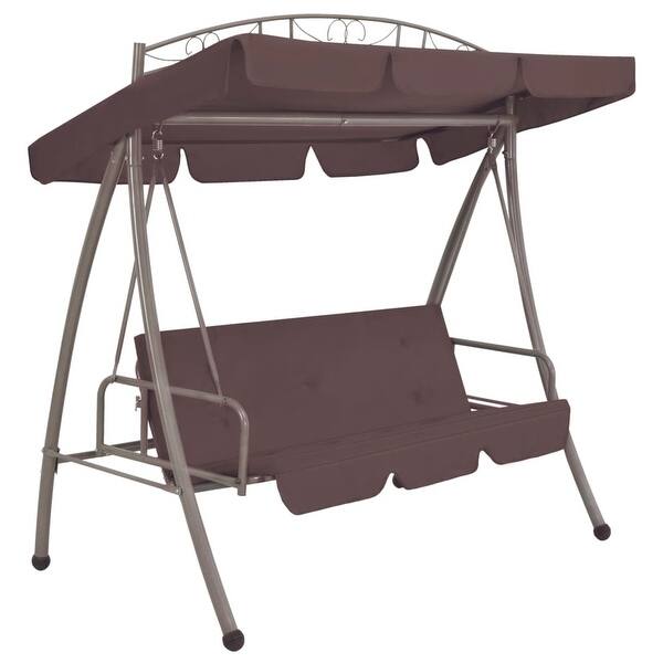 Shop Vidaxl Outdoor Swing Chair With Canopy Coffee Overstock 26390853