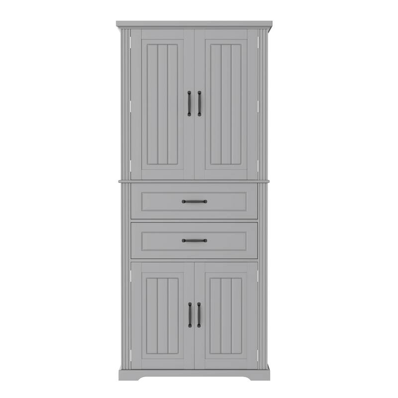 Classic Freestanding Storage Cabinet with Adjustable Shelves and Drawers