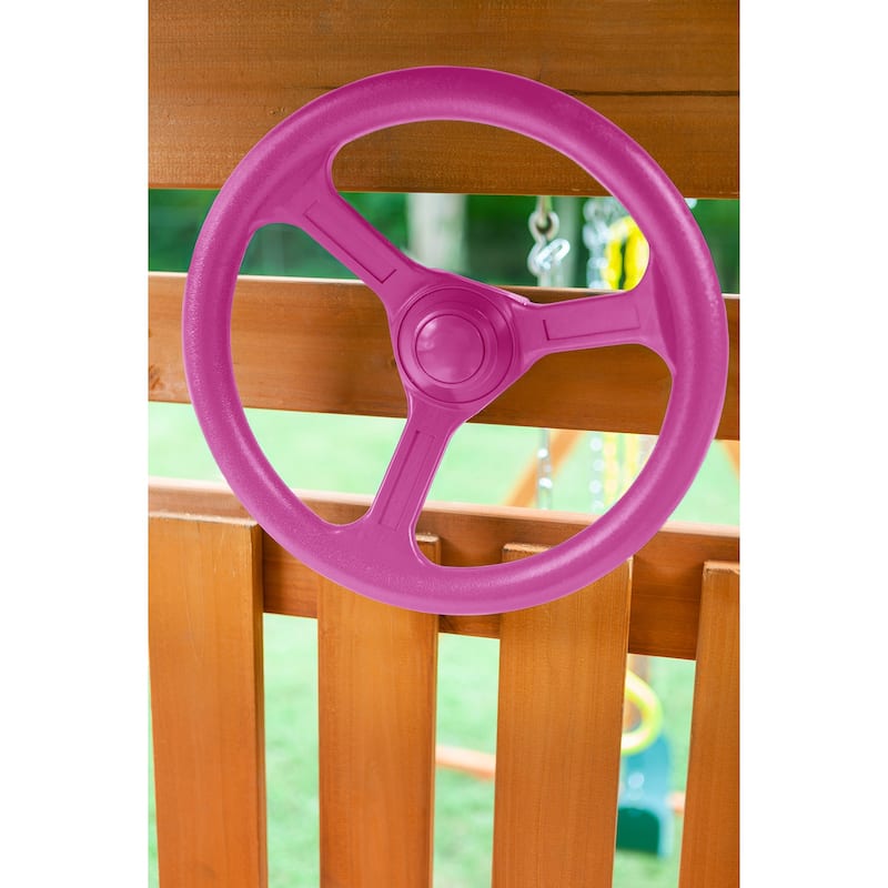 Mountain View Swing Set with Tarp Roof, Climbing Wall, Monkey Bars