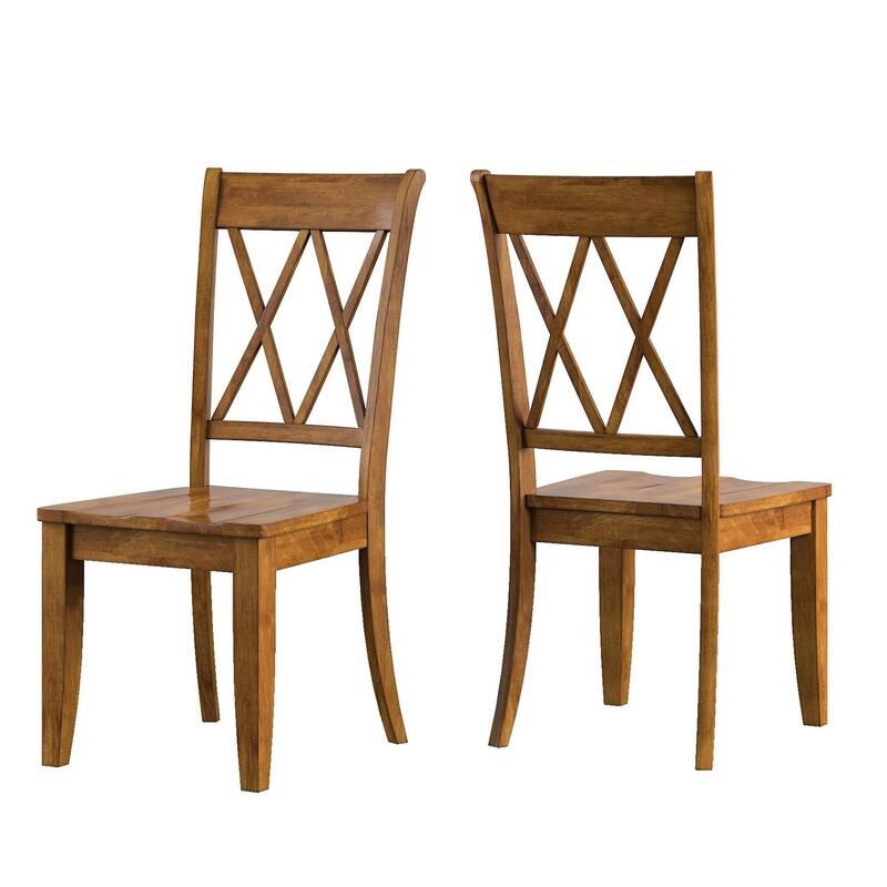 Eleanor X Back Wood Dining Chair (Set of 2) by iNSPIRE Q Classic - Oak Finish