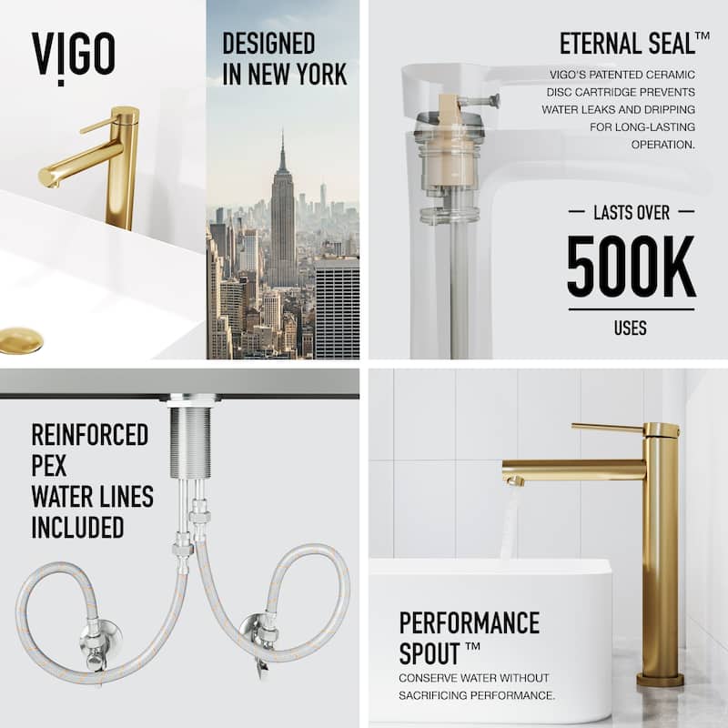 VIGO Jewel 11" H Single Handle Single Hole Vessel Bathroom Faucet