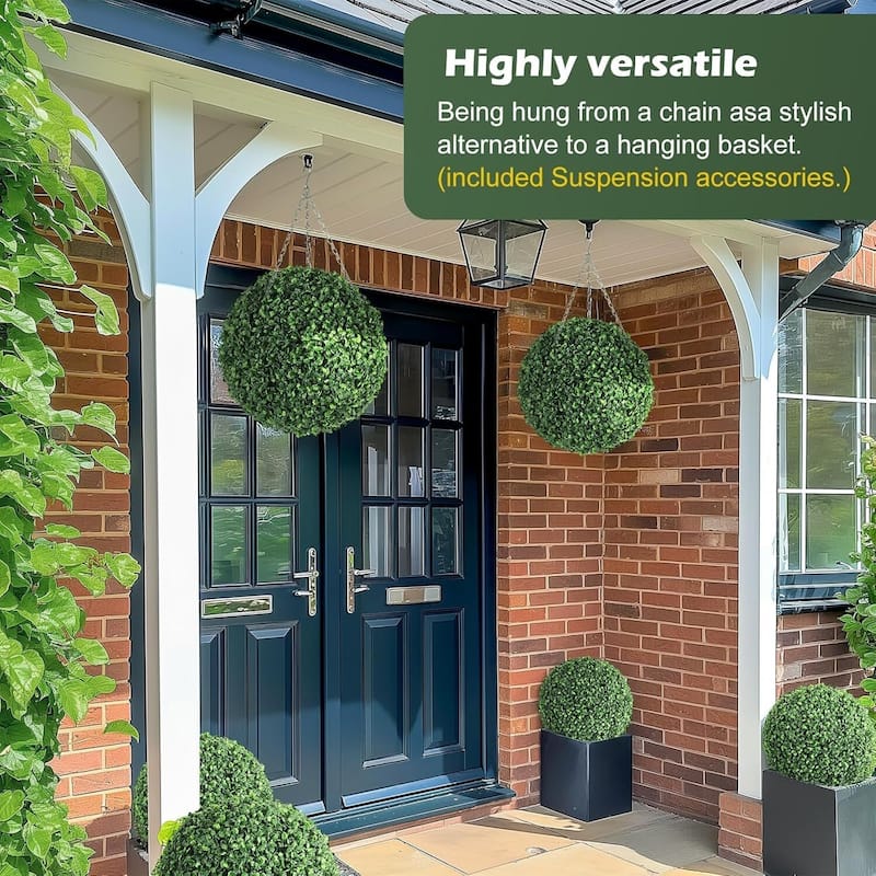 Pre-Lit Artificial Plant Topiary Ball Plant for Home Decor