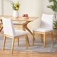preview thumbnail 19 of 17, Dimitri Mid-Century Fabric Dining Chair (Set of 2) by Christopher Knight Home Light Beige + Oak Finish