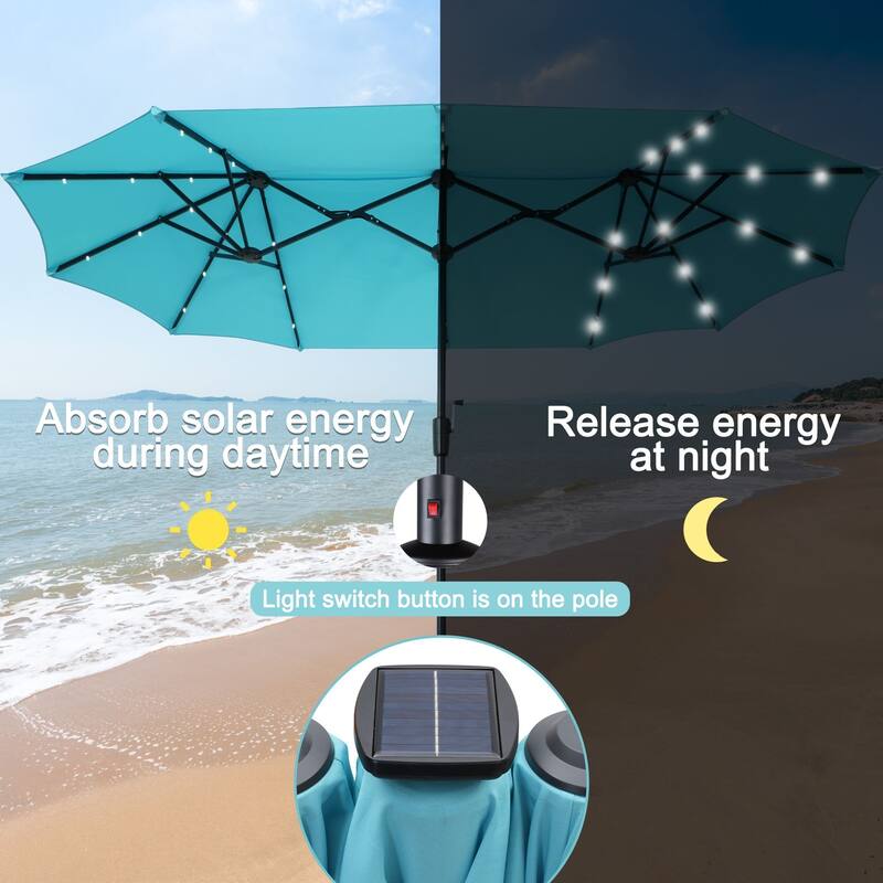 Autlaycil 13 ft Patio Umbrella with Crank For Outdoor Umbrella Base Included