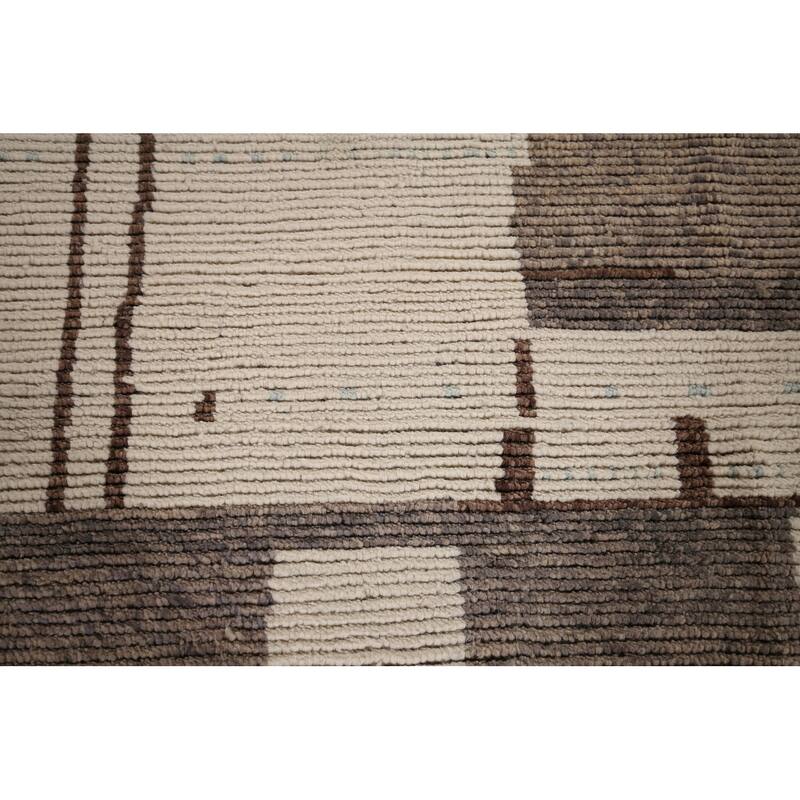 All-Over Abstract Moroccan Palace Size Rug Hand-Knotted Wool Carpet - 11'11"x 18'5"